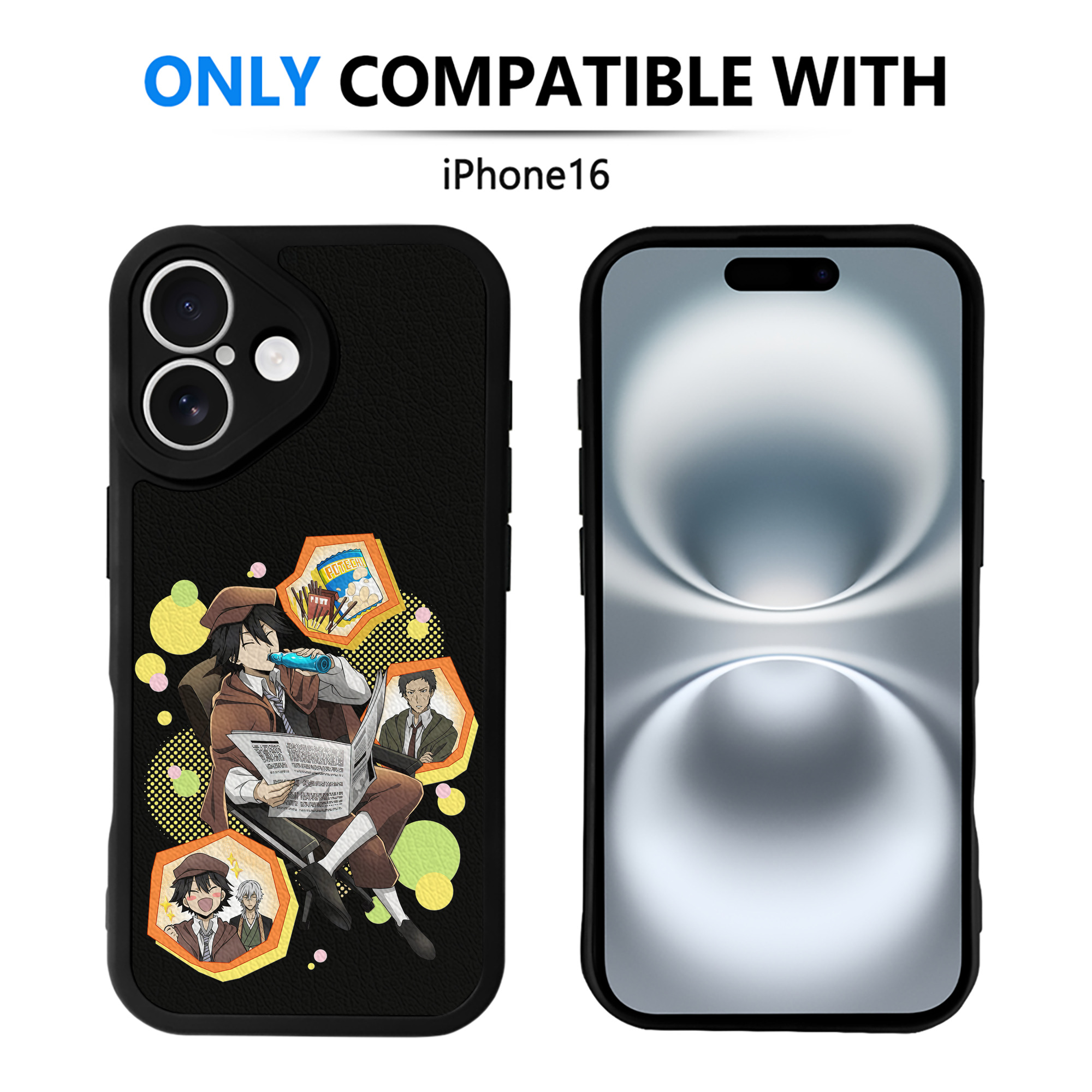 （画像用） 文豪ストレイドッグス Bungo Stray Dogs 【iPhone 16シリーズ対応】シリコンスマホケース（レザー調） 材質：シリコン